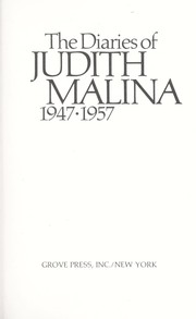 Cover of: The diaries of Judith Malina, 1947-57 by Judith Malina