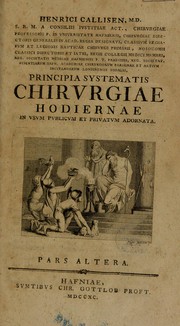 Cover of: Principia systematis chirurgiae hodiernae in usum publicum et privatum adornata