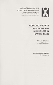 Cover of: Modeling growth and individual differences in spatial tasks