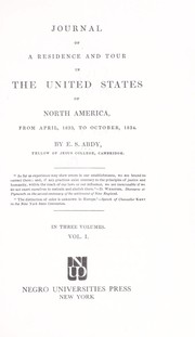 Cover of: Journal of a residence and tour in the United States of North America, from April, 1833, to October, 1834. by Edward Strutt Abdy