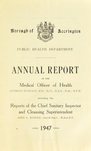 Cover of: [Report 1947] by Accrington (England). Borough Council, Accrington (England). Borough Council