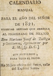Cover of: Calendario manual para el a©ło ... de 1821