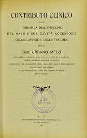 Cover of: Contributo clinico alla chirurgia dell'orecchio, del naso e sue cavit©  accessorie della laringe e della trachea