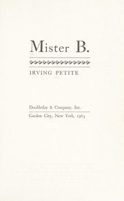 Cover of: Mister B.