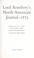 Cover of: Lord Rosebery's North American journal, 1873.