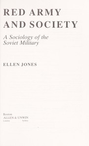 Cover of: Red Army and society by Ellen Jones
