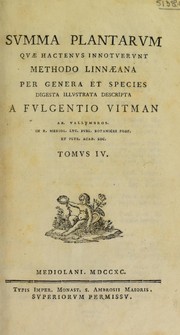Cover of: Summa plantarum, quae hactenus innotuerunt methodo Linnaeana per genera et species digesta, illustrata, descripta