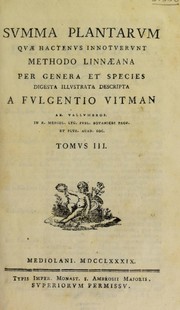Cover of: Summa plantarum, quae hactenus innotuerunt methodo Linnaeana per genera et species digesta, illustrata, descripta