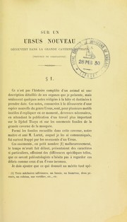 Cover of: Notice sur un ursus nouveau