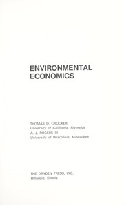 Cover of: Environmental economics