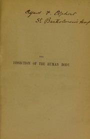 Cover of: Manual of the dissection of the human body