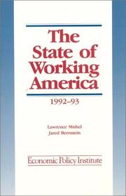Cover of: The State of Working America 1992-1993 (State of Working America) by Lawrence Mishel, Jared Bernstein