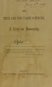 Cover of: The true and the false sciences by F. G.