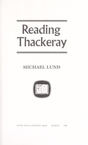 Cover of: Reading Thackeray