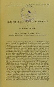 Cover of: The clinical significance of glycosuria in pregnant women