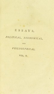 Cover of: Essays, political, economical, and philosophical