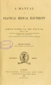 Cover of: A manual of practical medical electricity