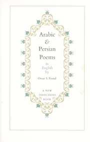 Cover of: Arabic & Persian poems in English by Omar S. Pound