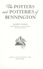 Cover of: Potters & Potteries of Bennington