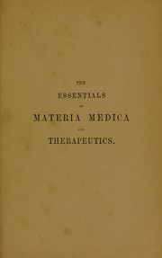 Cover of: Essentials of materia medica and therapeutics