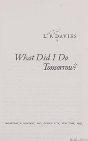 Cover of: What did I do tomorrow?