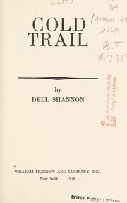Cover of: Cold trail | Dell Shannon