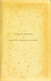 Cover of: Fleming's text-book of operative veterinary surgery.