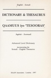 Cover of: English-Somali Dictionary and Thesaurus by HAAN Associates
