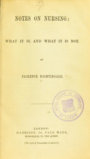 Cover of: Notes on nursing by Florence Nightingale