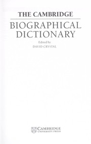 Cover of: The Cambridge Biographical Dictionary.