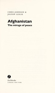 Cover of: Afghanistan: the mirage of peace