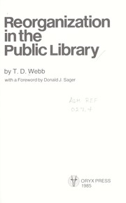 Cover of: Reorganization in the public library