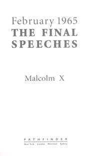 Cover of: February 1965: the final speeches
