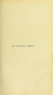 Cover of: On epileptic speech