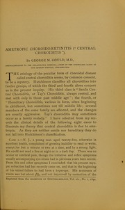 Cover of: Ametropic choroido-retinitis ('central choroiditis')