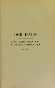 Cover of: Der Harn by Carl Neuberg