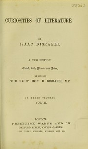 Cover of: Curiosities of literature by Isaac Disraeli