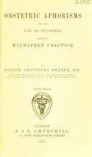 Cover of: Obstetric aphorisms by Joseph Griffiths Swayne