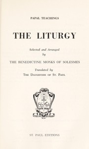 Cover of: The Liturgy.