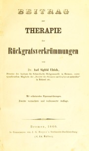 Cover of: Beitrag zur Therapie der R©ơckgratsverkr©ơmmungen