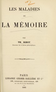 Cover of: Les maladies de la m©♭moire