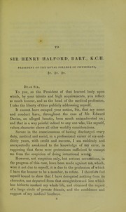 Cover of: A letter to Sir Henry Halford, Bart., K.C.H., President of the Royal College of Physicians, &c. &c. &c. touching some points of the evidence, and observations of counsel, on a commission of lunacy on Mr. Edward Davies