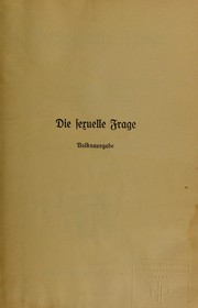 Cover of: Die sexuelle Frage