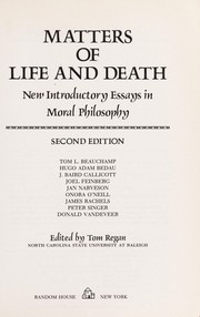 Cover of: Matters of life and death by Tom L. Beauchamp ... [et al.] ; edited by Tom Regan.