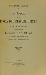 Cover of: América en la época del descubrimiento by Francisco Pí y Margall