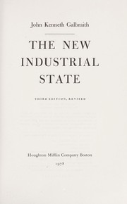 Cover of: The new industrial state