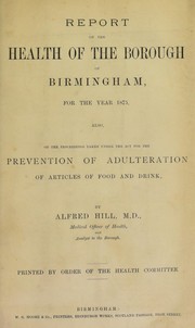 Cover of: [Report 1875] | Birmingham (England). Council