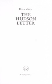Cover of: The Hudson letter by Derek Mahon