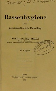 Cover of: Rassenhygiene: eine gemeinverst©Þndliche Darstellung