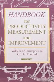 Cover of: Handbook for productivity measurement and improvement